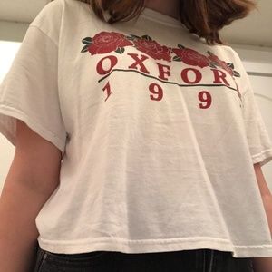 Brandy Melville Barely Worn Cropped Oxford T-shirt